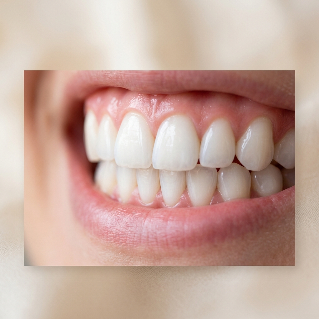 Perfect white smile close up